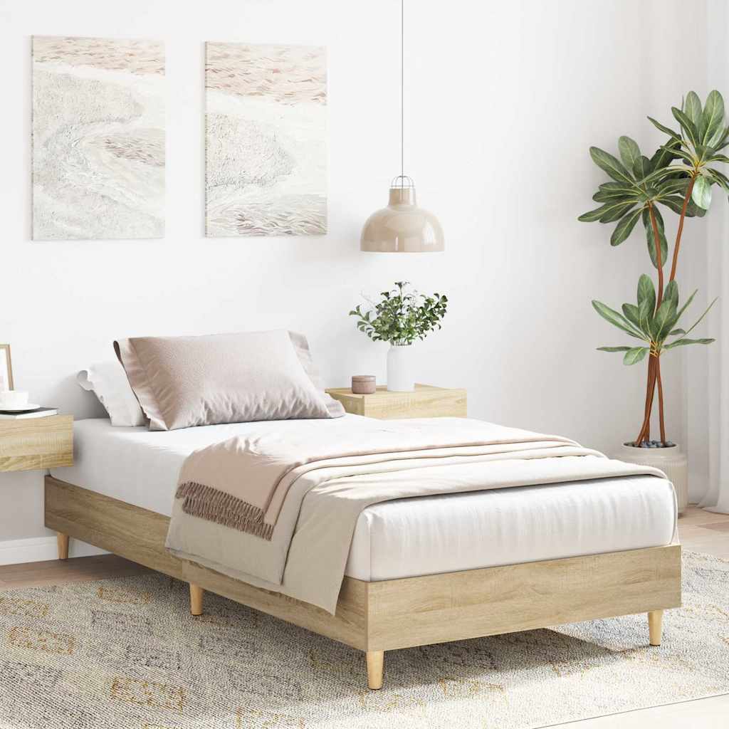 sengestel uden madras 90x200 cm konstrueret træ sonoma-eg