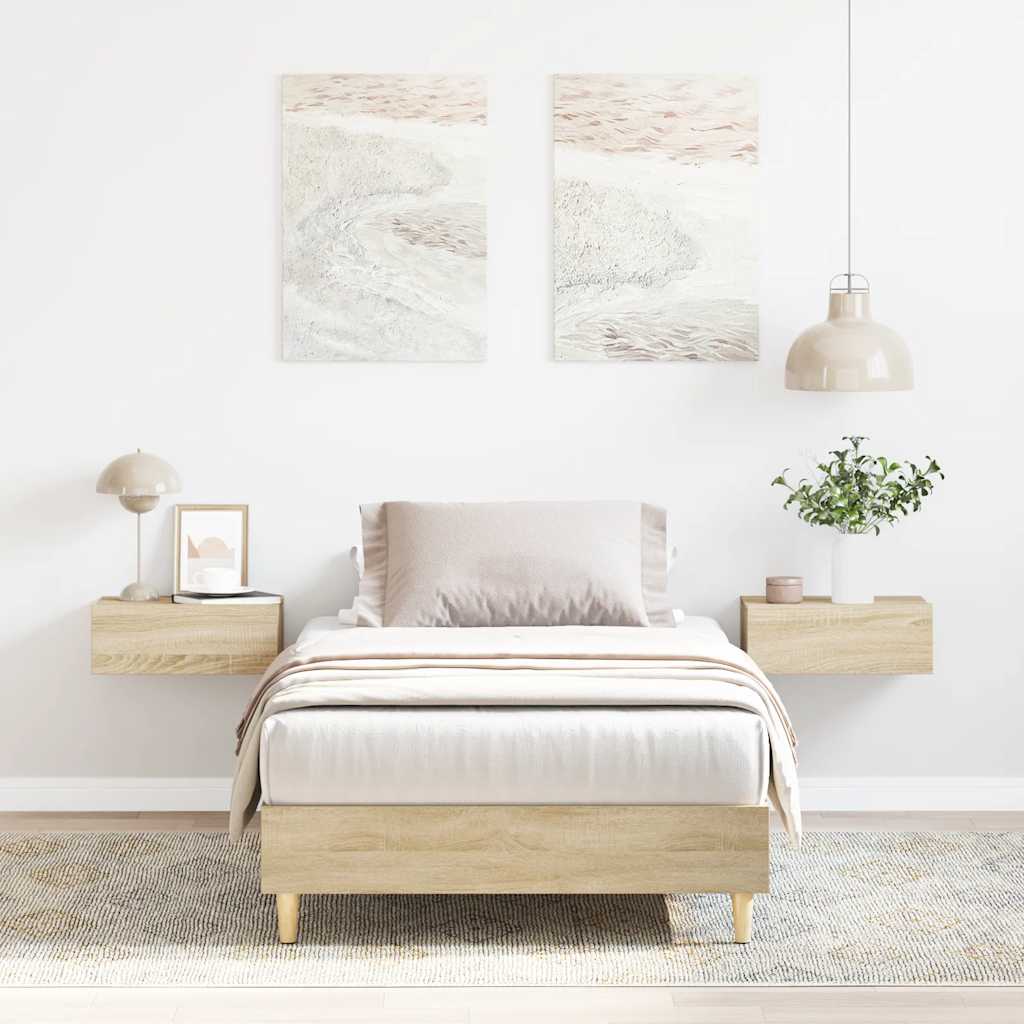 sengestel uden madras 90x200 cm konstrueret træ sonoma-eg