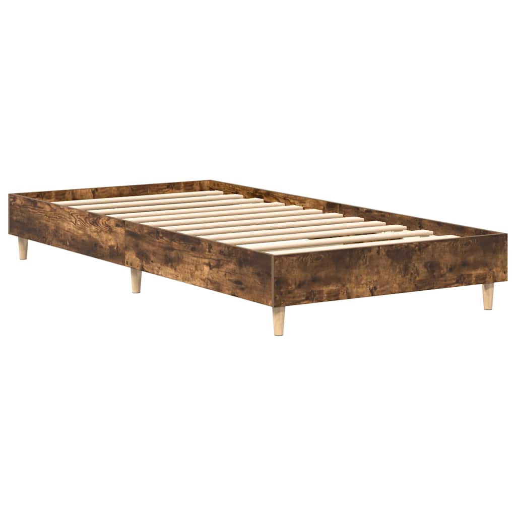 sengestel uden madras 90x200 cm konstrueret træ røget eg