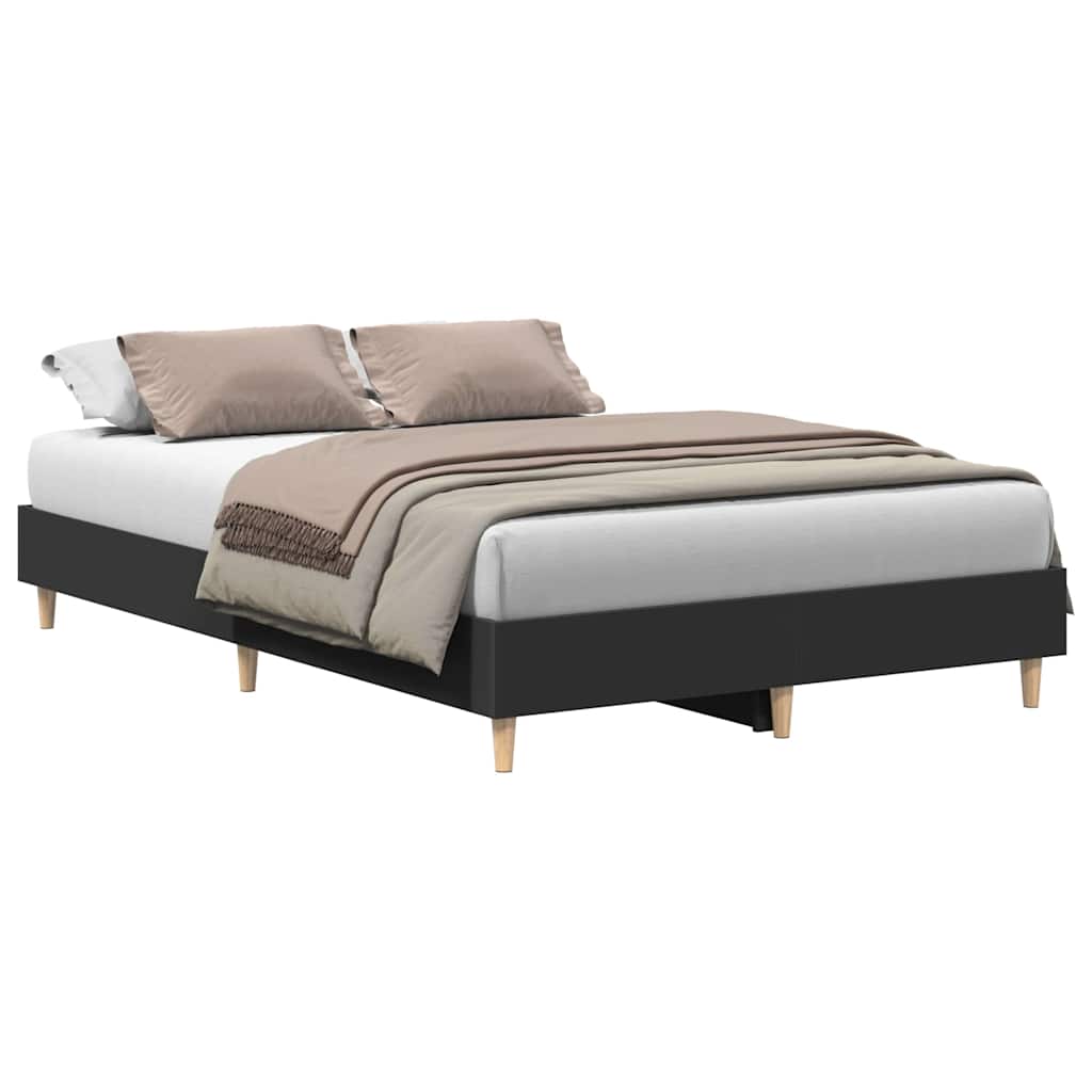 sengestel uden madras 140x190 cm konstrueret træ sort