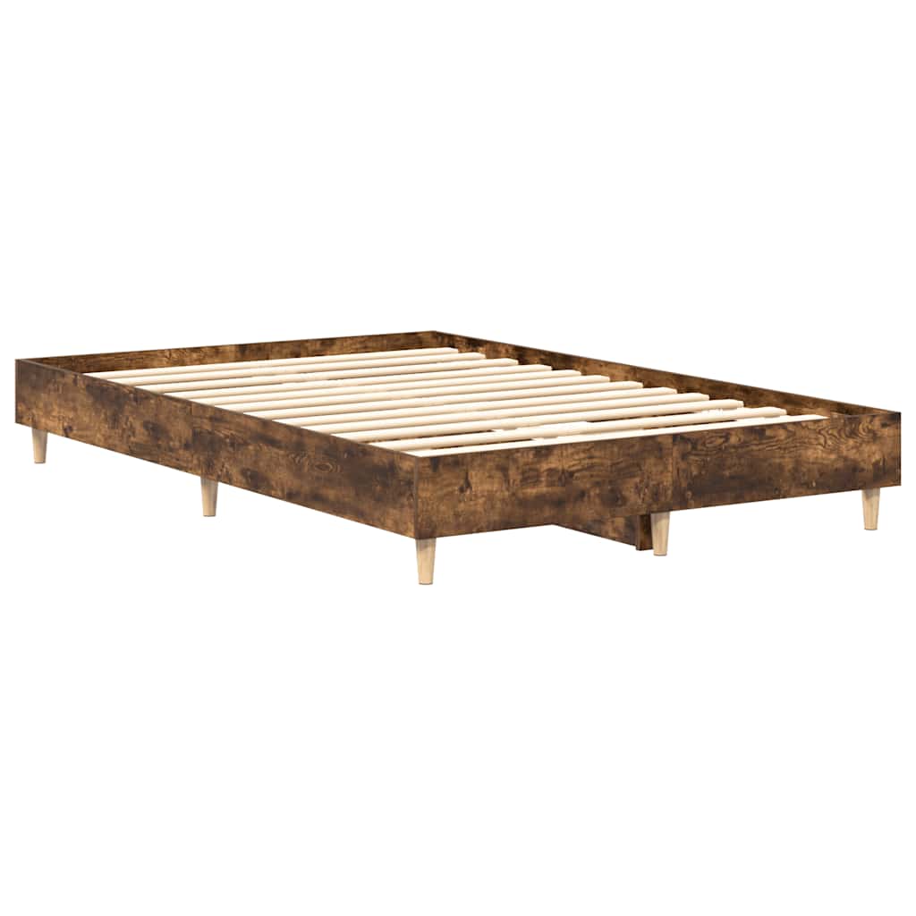 sengestel uden madras 135x190 cm konstrueret træ røget eg