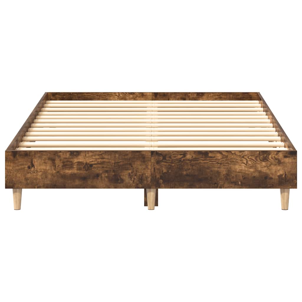 sengestel uden madras 135x190 cm konstrueret træ røget eg
