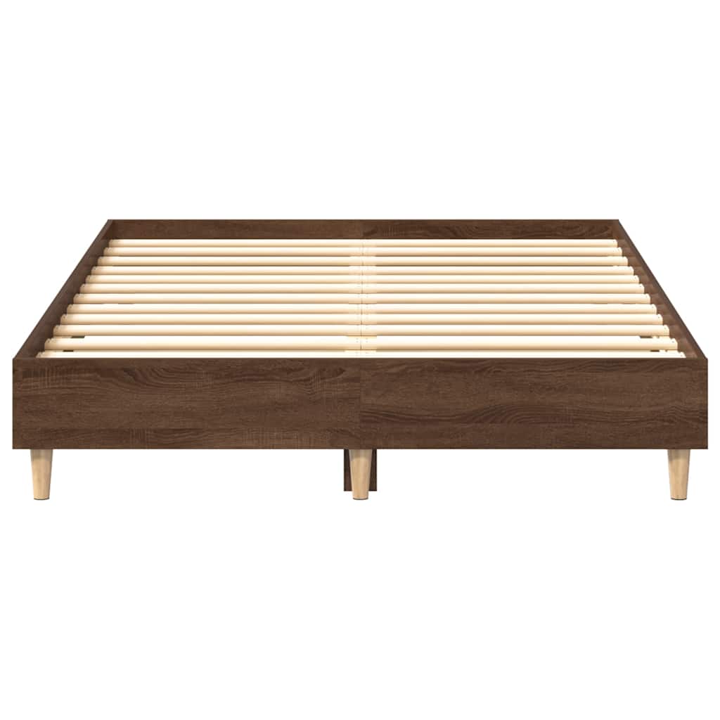 sengestel uden madras 135x190 cm konstrueret træ brun eg