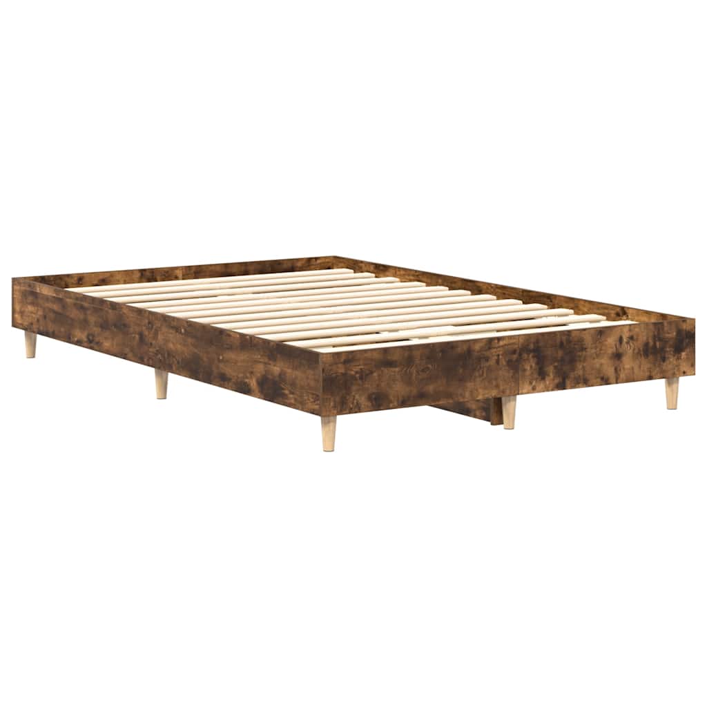 sengestel uden madras 120x190 cm konstrueret træ røget eg