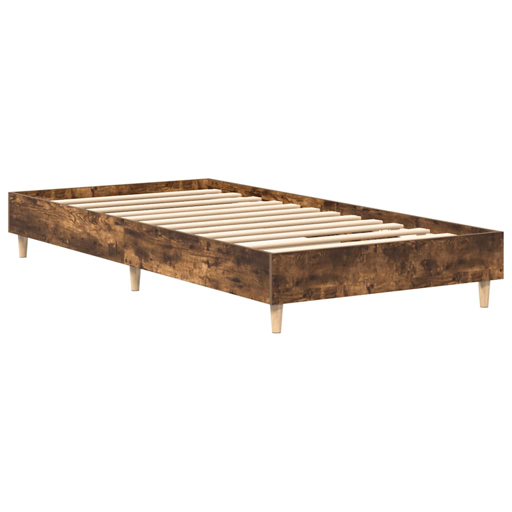 sengestel uden madras 90x190 cm konstrueret træ røget eg