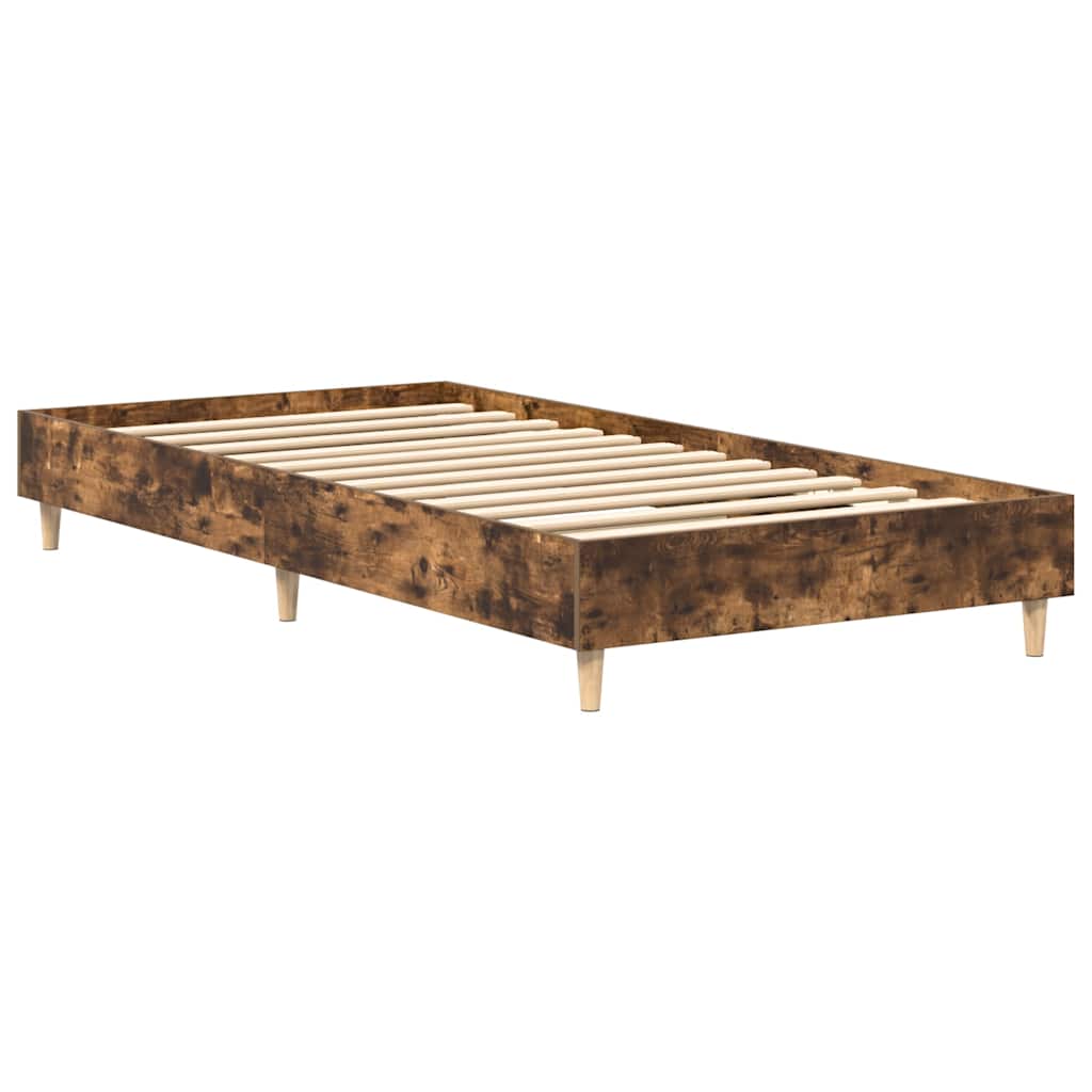 sengestel uden madras 90x190 cm konstrueret træ røget eg