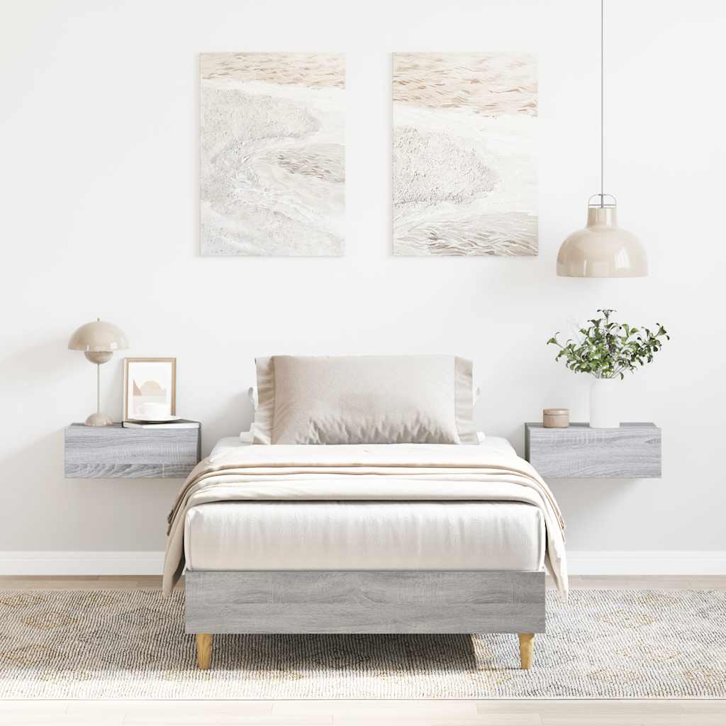 sengestel uden madras 90x190 cm konstrueret træ grå sonoma-eg