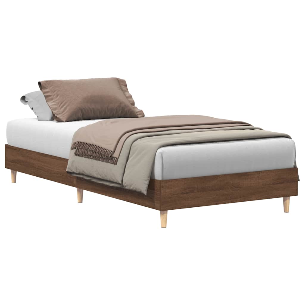 sengestel uden madras 90x190 cm konstrueret træ brunt eg
