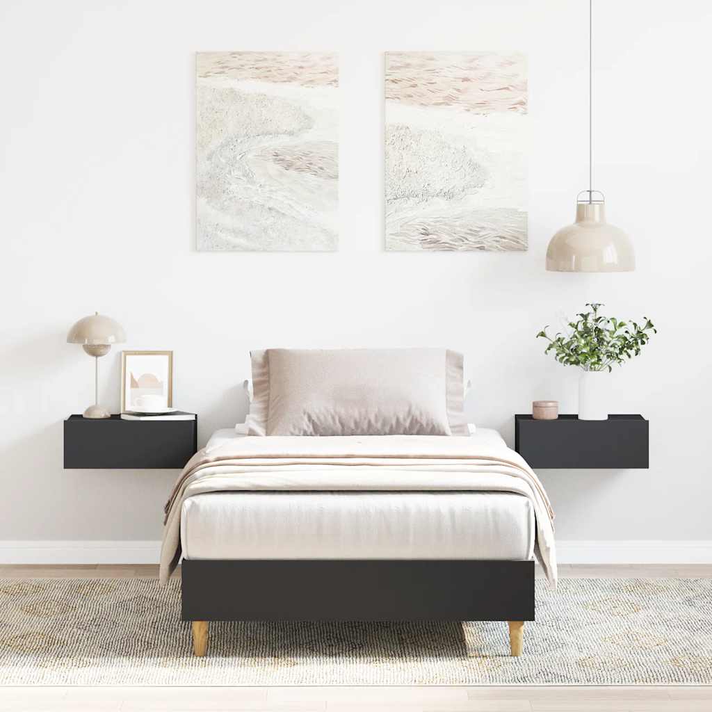 sengestel uden madras 75x190 cm konstrueret træ sort