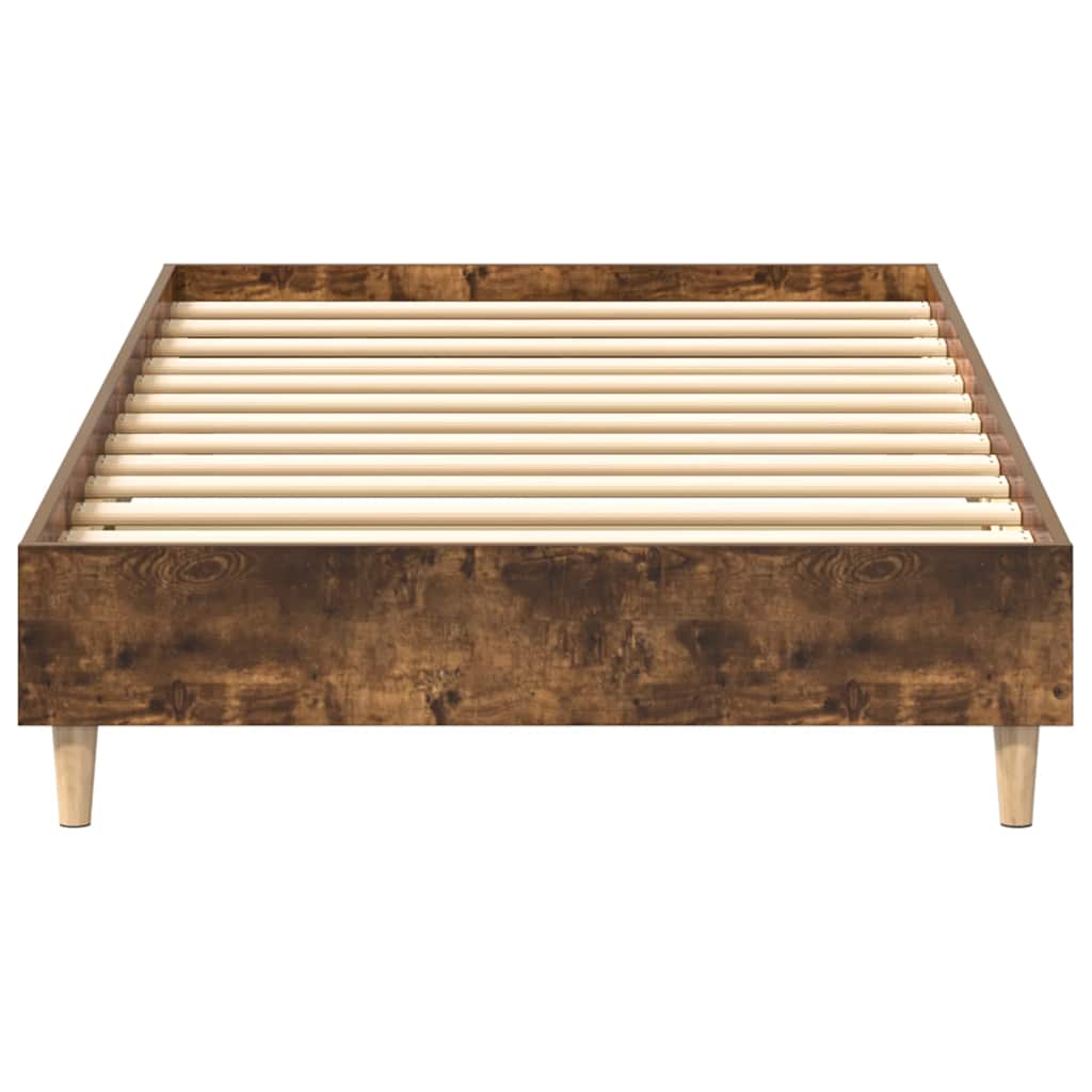 sengestel uden madras 75x190 cm konstrueret træ røget eg