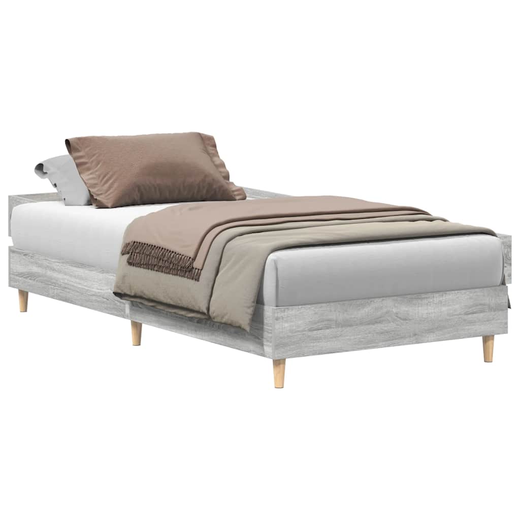 sengestel uden madras 75x190 cm konstrueret træ grå sonoma-eg