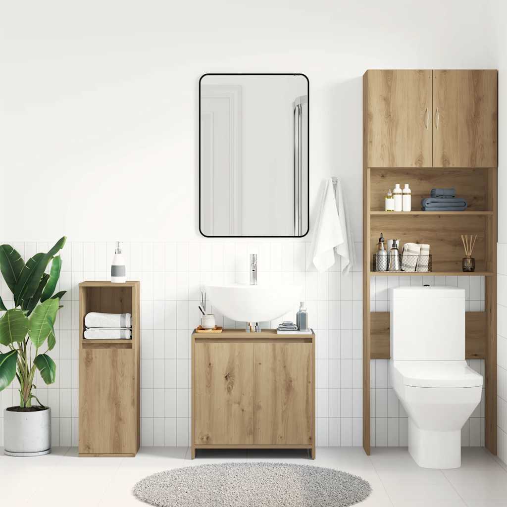 underskab til badeværelse 60x33x60 cm konstrueret træ kunsteg