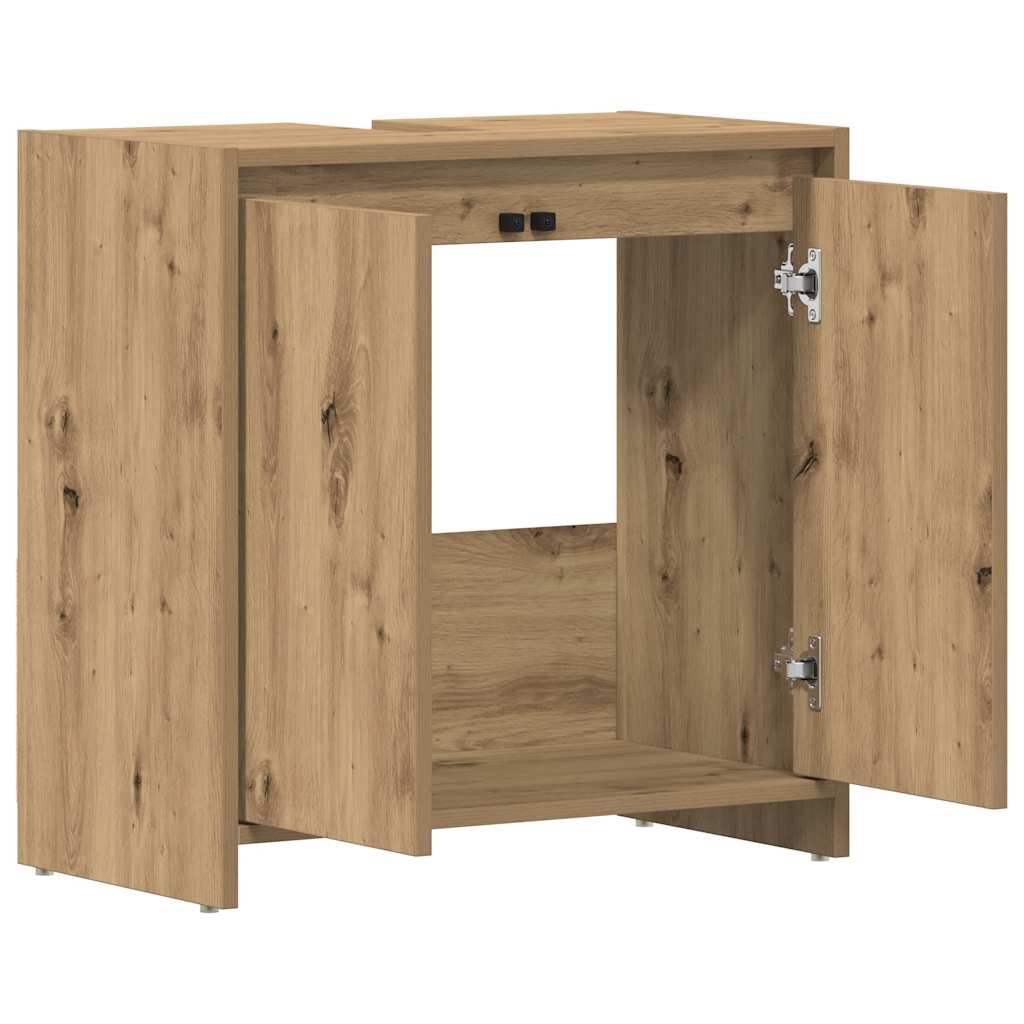 underskab til badeværelse 60x33x60 cm konstrueret træ kunsteg