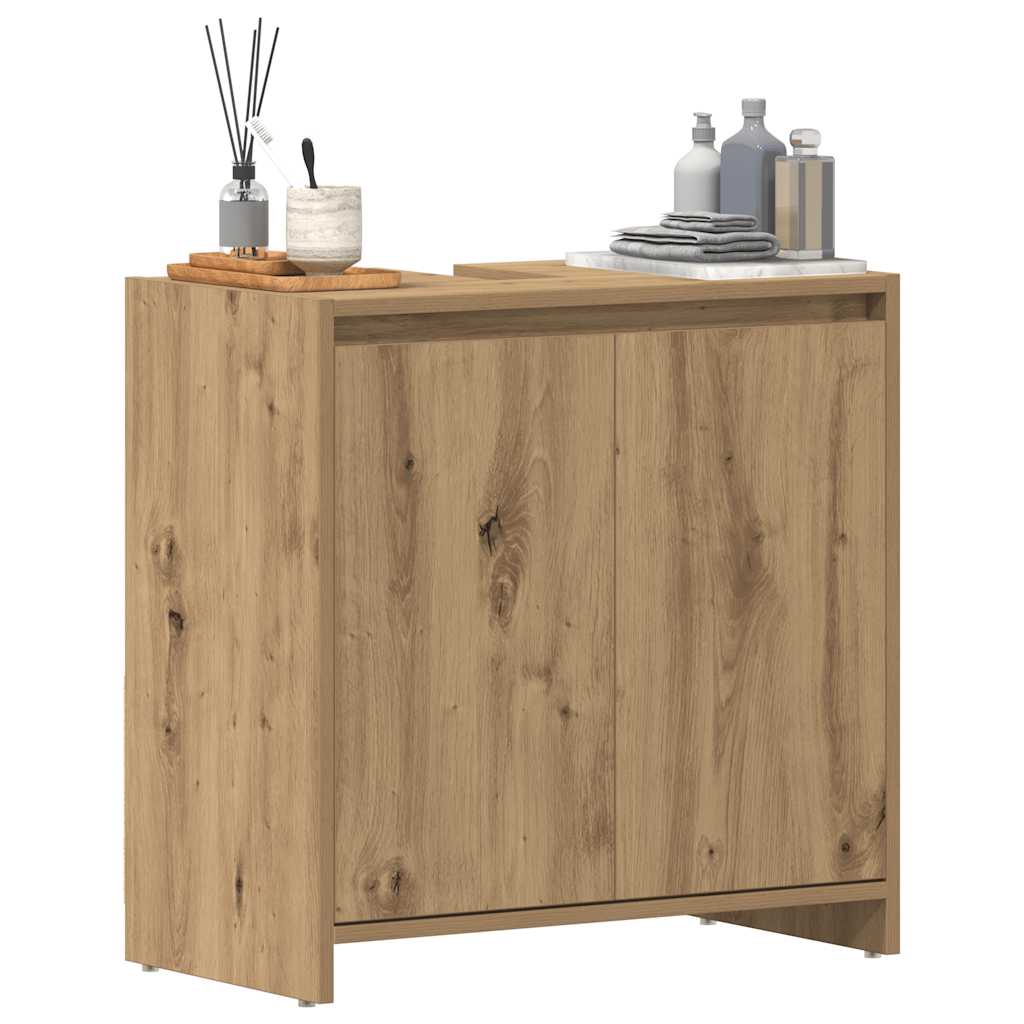 underskab til badeværelse 60x33x60 cm konstrueret træ kunsteg