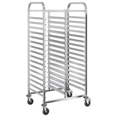bakkevogn med 32 GN beholdere 75x55x162,5 cm rustfrit stål