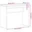 skrivebord sort egetræ 90x40x72 cm konstrueret træ