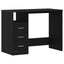 skrivebord m. skuffer 102x50x76 cm konstrueret træ sort egetræ