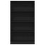 bogreol 4 hylder 80x24x143 cm konstrueret træ sort egetræsfarve
