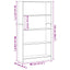 bogreol 4 hylder 80x24x143 cm konstrueret træ sort egetræsfarve