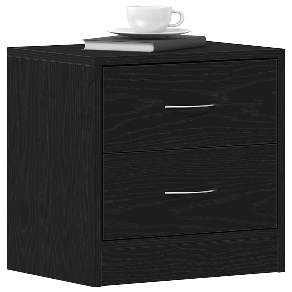 sengeborde 2 stk. 40x30x40 cm konstrueret træ sort egetræsfarve