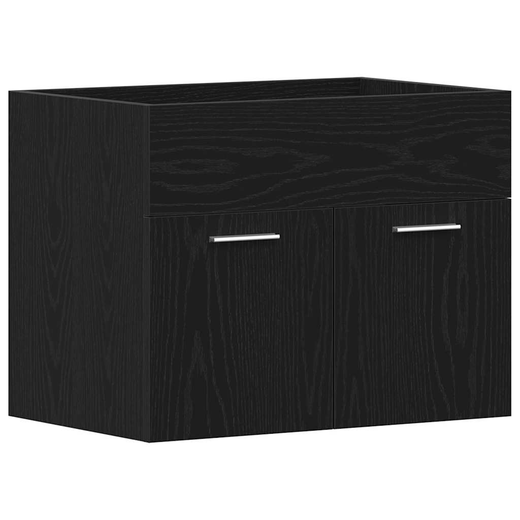 badeværelsesvaskeskab 60x38,5x46 cm konstrueret træ sort egetræ