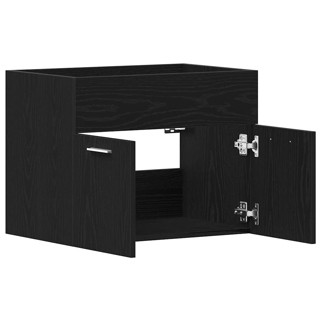 badeværelsesvaskeskab 60x38,5x46 cm konstrueret træ sort egetræ