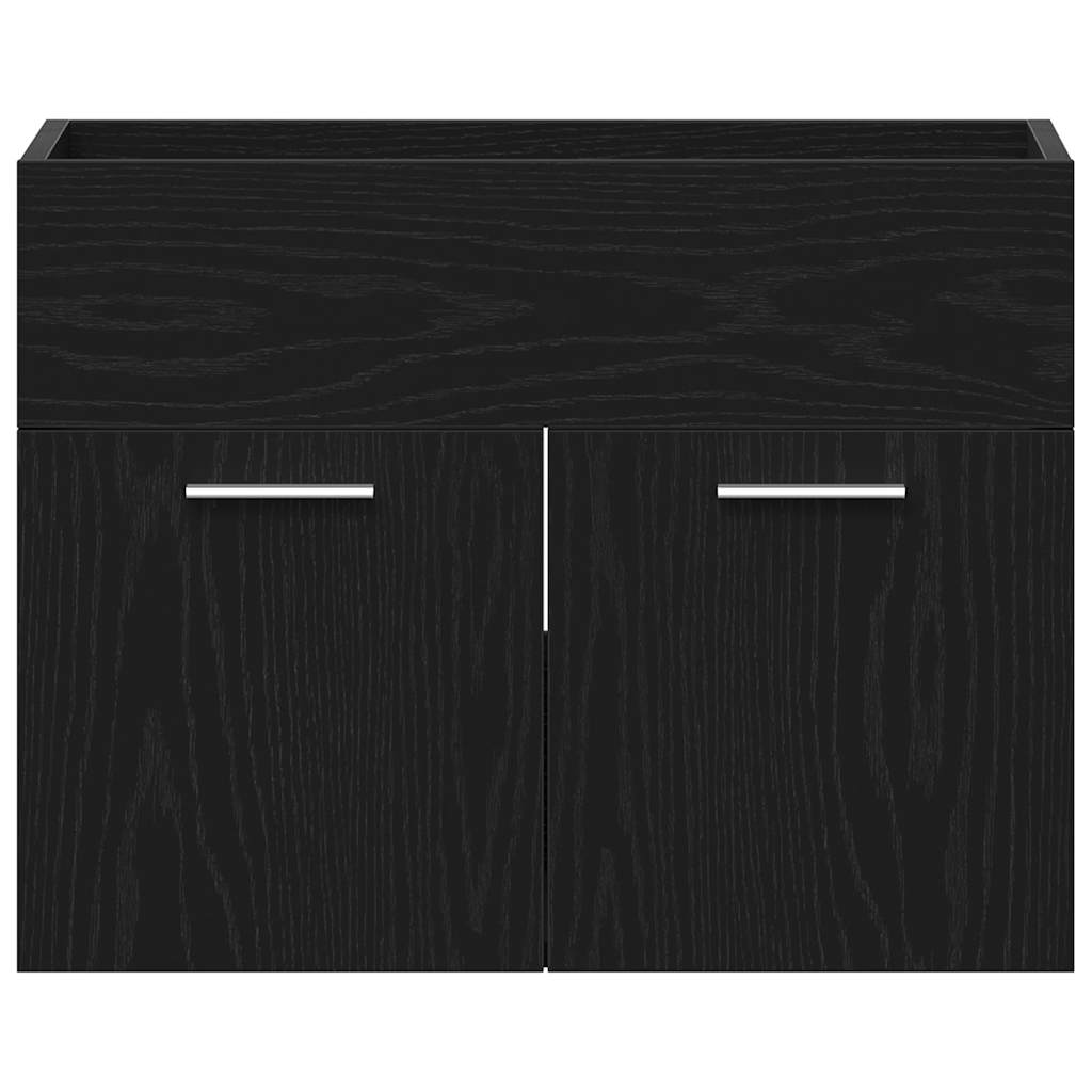 badeværelsesvaskeskab 60x38,5x46 cm konstrueret træ sort egetræ