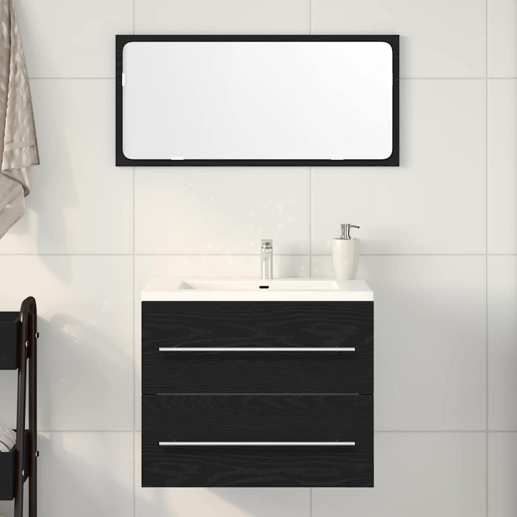 badeværelsesvaskeskab 60x38,5x48 cm konstrueret træ sort egetræ billede