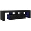 tv-bord med LED-lys 140x36,5x40 cm konstrueret træ sort egetræ