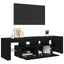 tv-bord med LED-lys 140x36,5x40 cm konstrueret træ sort egetræ