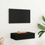 TV-skab med LED-lys sort egetræ 60x35x15,5 cm