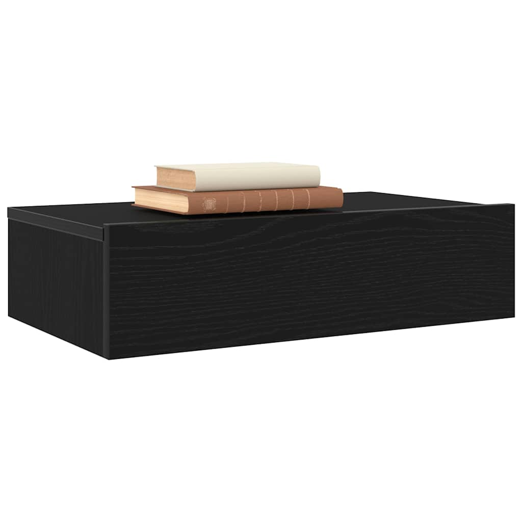 TV-skabe med LED-lys 2 stk. sort eg 60x35x15,5 cm