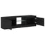tv-bord med LED-lys 120x30x36 cm konstrueret træ sort egetræ