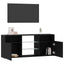 tv-bord med LED-lys 120x30x50 cm konstrueret træ sort egetræ