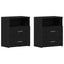 Natbord med skuffe 2 pcs Sort eg 50 x 32 x 60cm Konstrueret træ