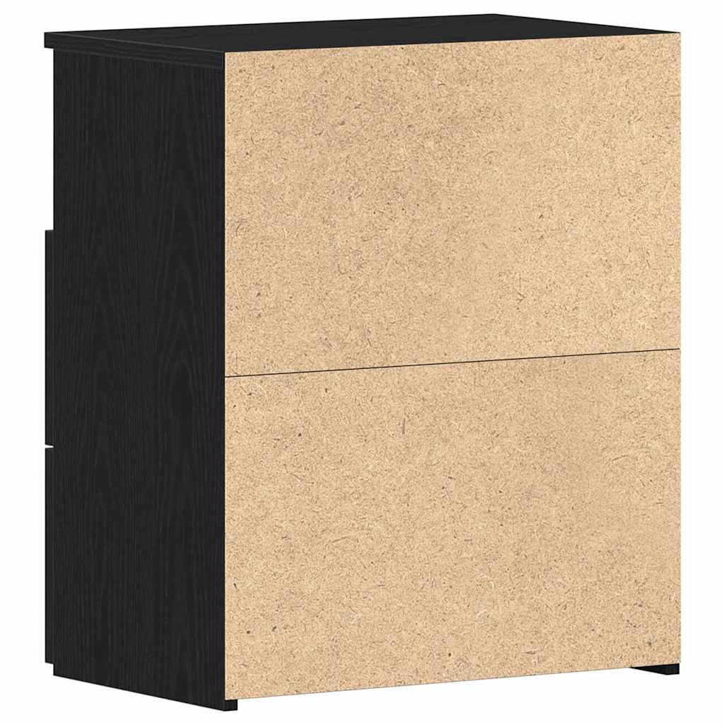 Natbord med skuffe 2 pcs Sort eg 50 x 32 x 60cm Konstrueret træ