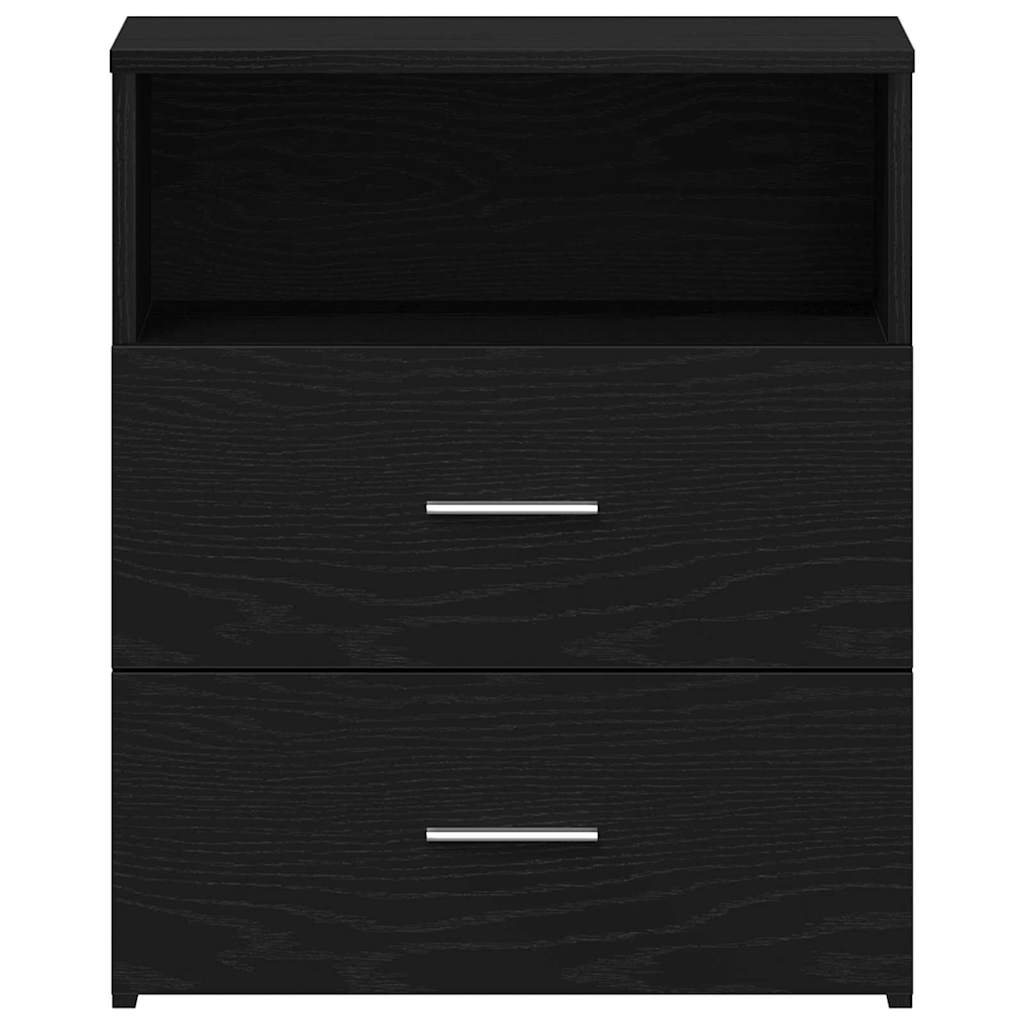 Natbord med skuffe 2 pcs Sort eg 50 x 32 x 60cm Konstrueret træ