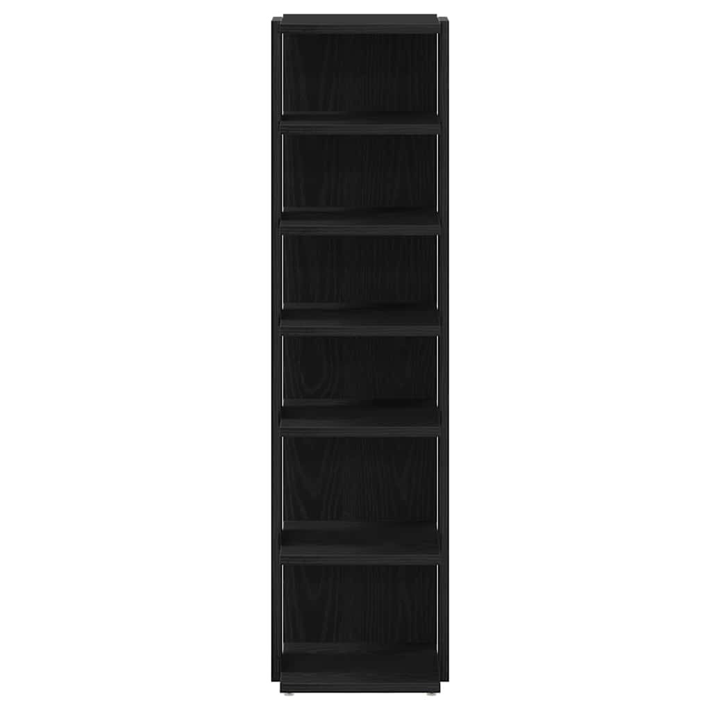 skoskab 25x27x102 cm konstrueret træ sort egetræ