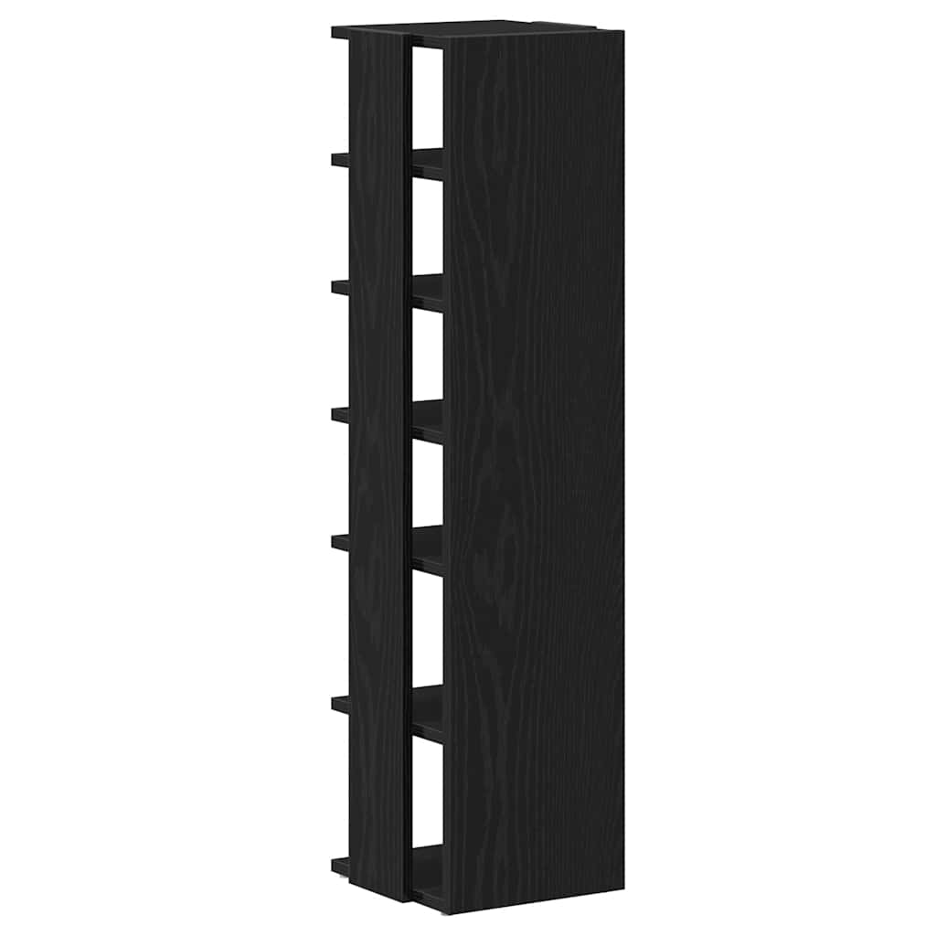 skoskab 25x27x102 cm konstrueret træ sort egetræ