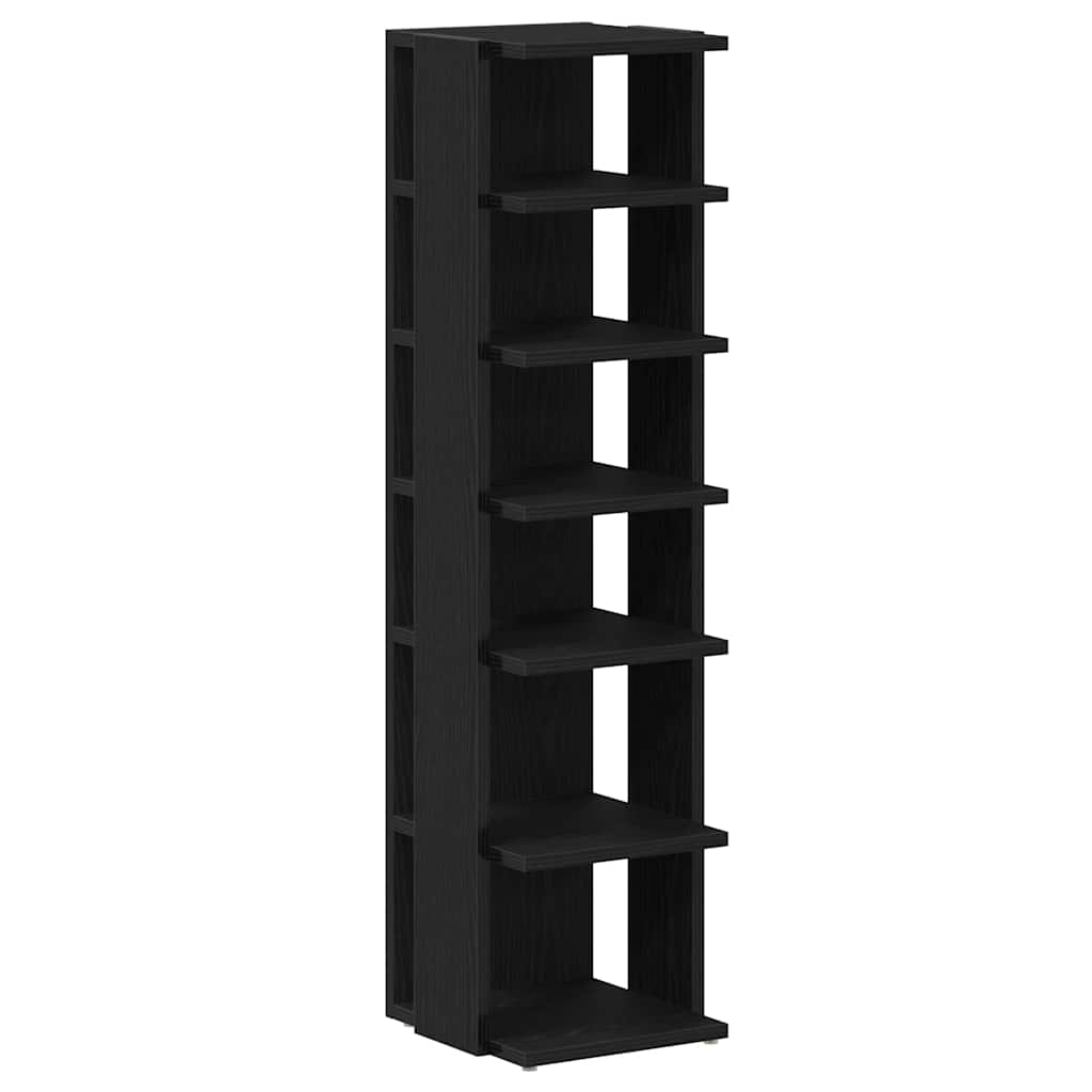skoskabe 2 stk. 25x27x102 cm konstrueret træ sort egetræ