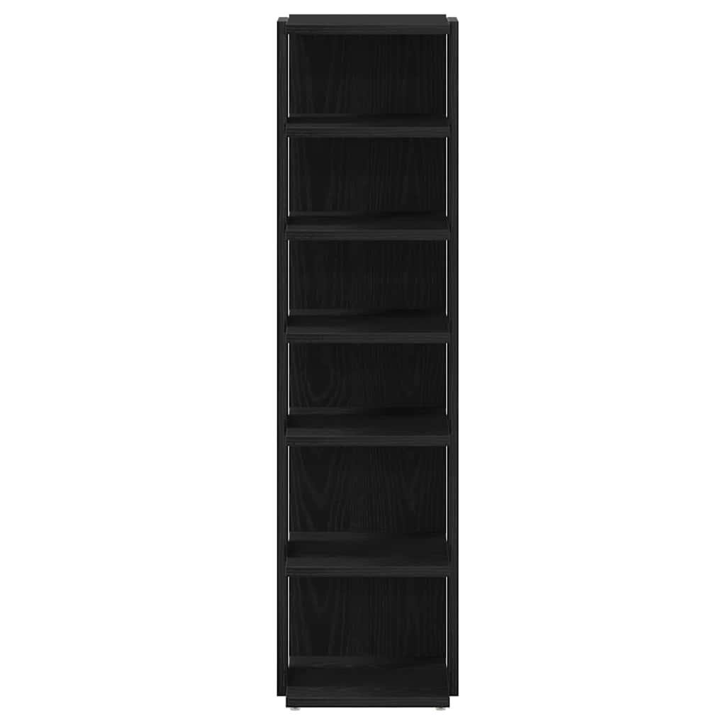 skoskabe 2 stk. 25x27x102 cm konstrueret træ sort egetræ