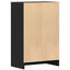 skoskab 60x35x92 cm konstrueret træ sort egetræ