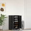 skoskab 60x35x92 cm konstrueret træ sort egetræ
