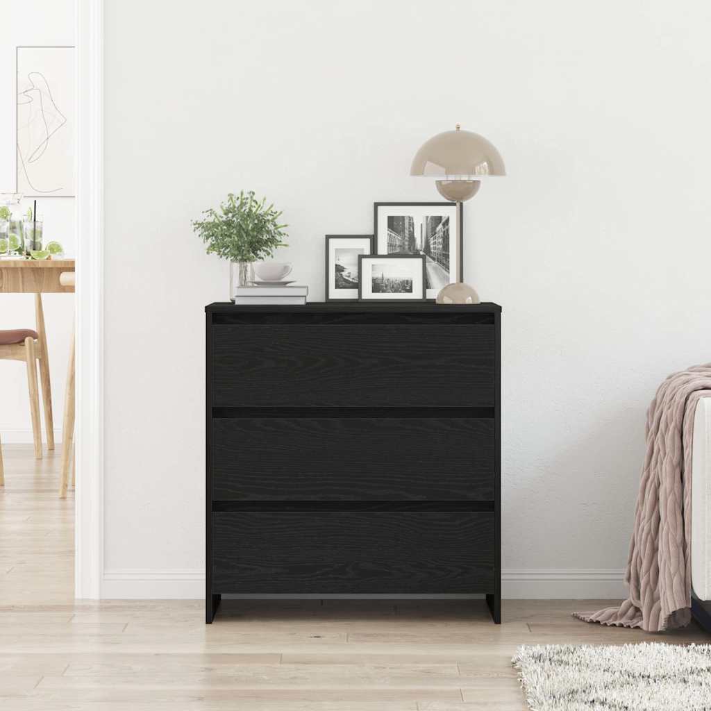 skænk 70x41x75 cm konstrueret træ sort egetræsfarve