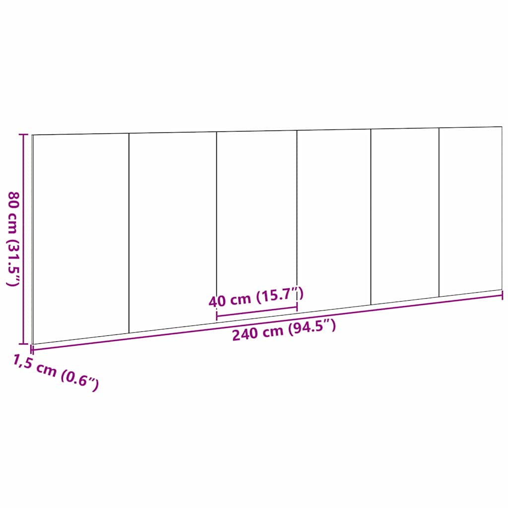 Senge Hovedgærde Sort eg 160 x 1.5 x 80.5 cm Konstrueret træ