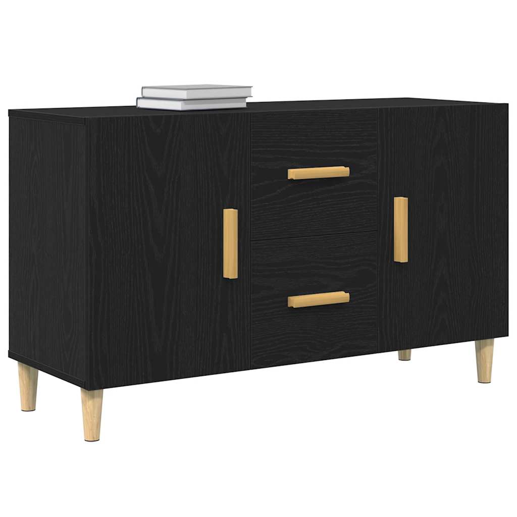 skænk 100x36x60 cm konstrueret træ sort egetræsfarve