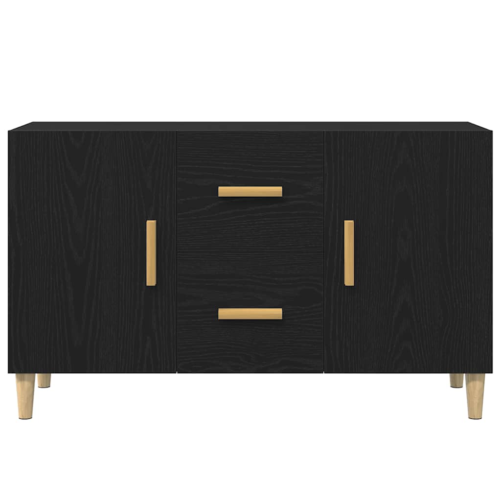 skænk 100x36x60 cm konstrueret træ sort egetræsfarve