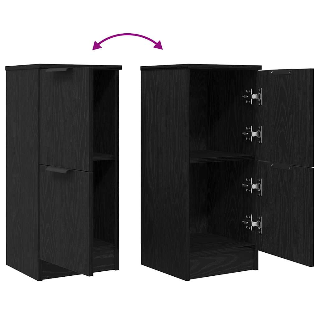 Sideboard 2 stk. Sort eg 30 x 30 x 70 cm Konstrueret træ