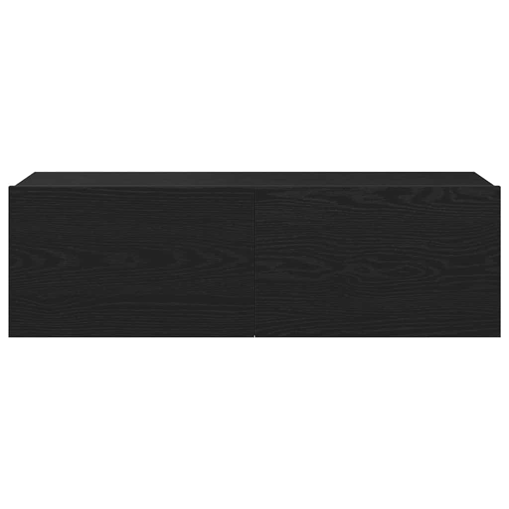TV-skab 2 pcs Sort 100 x 30 x 30 cm Konstrueret træ