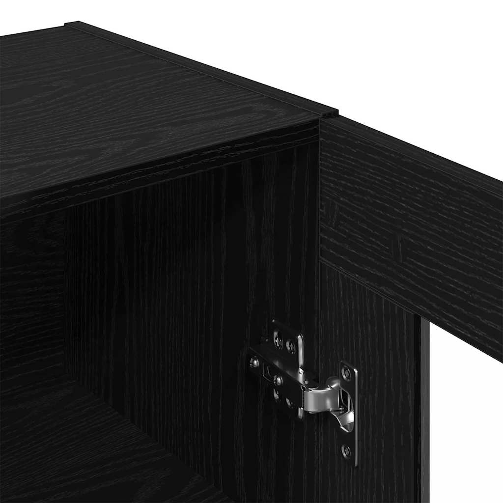 Vægskab Vægmonteret Sort eg 69,5 x 34 x 90 cm Konstrueret træ